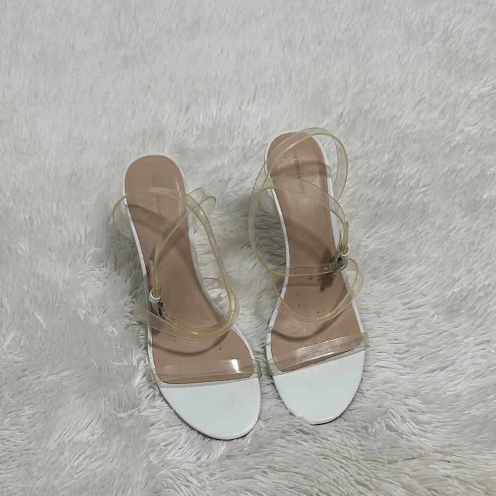 💕 Something Navy Clear Strappy Heels